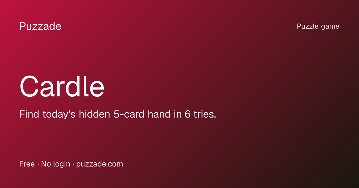 Cardle — Free Daily Playing Card Guessing Game | Puzzade